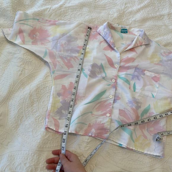 Vintage Ardmore size Medium Made in USA Pastel Garden Button Down Shirt - Picture 7 of 9